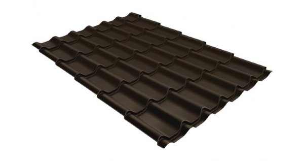 Металлочерепица классик 0,5 Satin RR 32 темно-коричневый купить в Иркутске