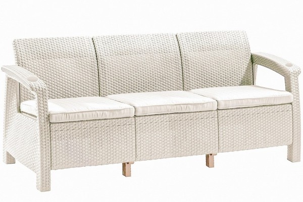 Трёхместный диван  Yalta Sofa 3 Seat белый купить в Иркутске