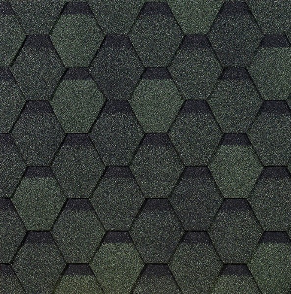 Гибкая черепица EURASIA Docke, Коллекция ШЕСТИГРАННИК Зелёный купить в Иркутске