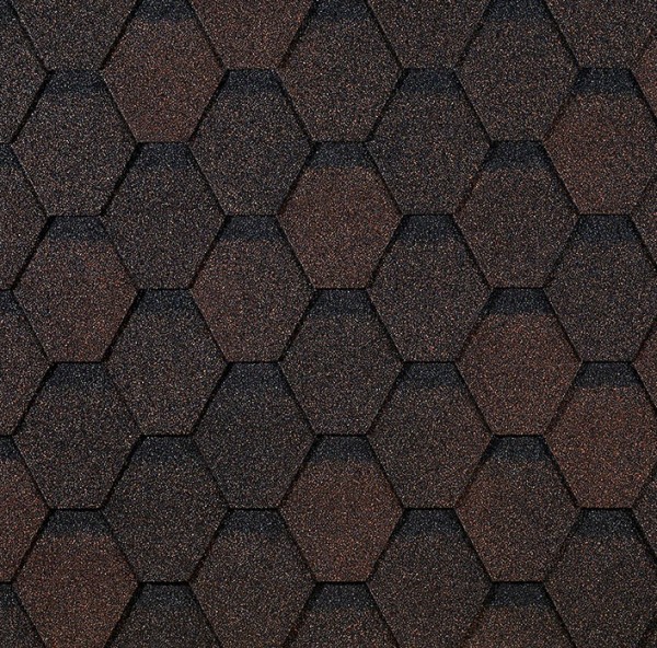 Гибкая черепица EURASIA Docke, Коллекция ШЕСТИГРАННИК Коричневый купить в Иркутске