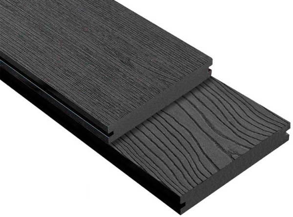 Террасная доска ДПК Outdoor 3D полнотелая STORM/OCEAN BLACK черная купить в Иркутске