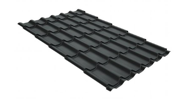 Металлочерепица классик GL 0,5 GreenCoat Pural RR 23 темно-серый (RAL 7024 мокрый асфальт) купить в Иркутске