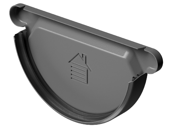 Заглушка желоба D125 Döcke STAL PREMIUM Графит, (RAL 7024) купить в Иркутске