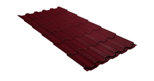 Металлочерепица квинта плюс GL 0,5 Satin RAL 3005 красное вино купить в Иркутске