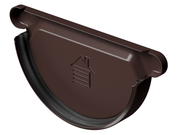 Заглушка желоба D125 Döcke STAL PREMIUM Шоколад, (RAL 8019) купить в Иркутске
