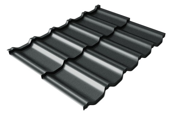 Металлочерепица модульная Квинта Uno Grand Line c 3D резом 0,5 Satin RAL 7016 антрацитово-серый купить в Иркутске
