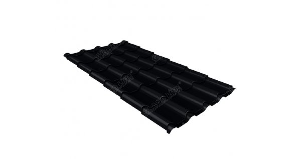 Металлочерепица камея 0,45 Drap RAL 9005 черный купить в Иркутске