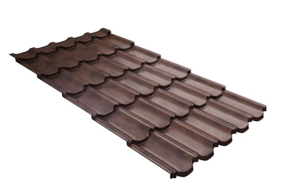 Металлочерепица квинта плюс с  3D резом 0,45 Safari Twincolor Brown купить в Иркутске