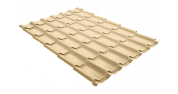 Металлочерепица классик 0,5 Satin RAL 1014 слоновая кость купить в Иркутске