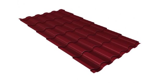 Металлочерепица кредо 0,5 Satin RAL 3005 красное вино купить в Иркутске