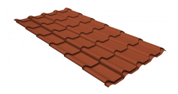 Металлочерепица камея GL 0,5 GreenCoat Pural RR 750 кирпично-красный (RAL 8004 терракота) купить в Иркутске