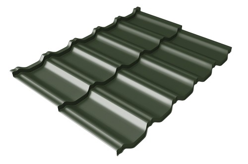 Металлочерепица модульная Квинта Uno Grand Line c 3D резом 0,5 GreenСoat Pural RR 11 темно-зеленый (RAL 6020 хромовая зелень) купить в Иркутске