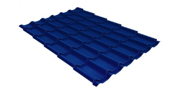 Металлочерепица классик 0,5 Satin RAL 5005 сигнальный синий купить в Иркутске