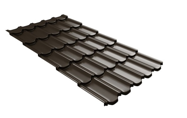 Металлочерепица квинта плюс с 3D резом 0,5 GreenСoat Pural RR 32 темно-коричневый (RAL 8019 серо-коричневый) купить в Иркутске