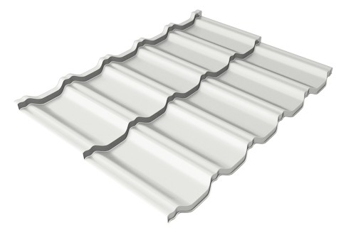 Металлочерепица модульная Квинта Uno Grand Line c 3D резом 0,5 Satin RAL 9003 сигнальный белый купить в Иркутске