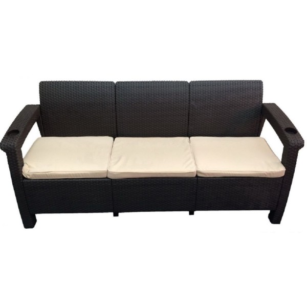 Трёхместный диван  Yalta Sofa 3 Seat венге купить в Иркутске