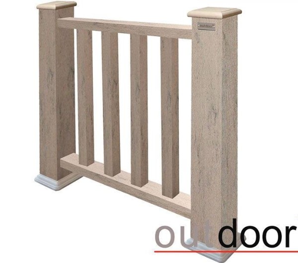Ограждение из ДПК Outdoor Классик 3D STORM серый микс купить в Иркутске