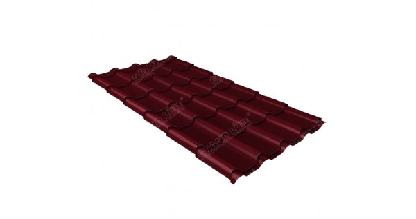 Металлочерепица камея 0,5 Satin RAL 3005 красное вино купить в Иркутске