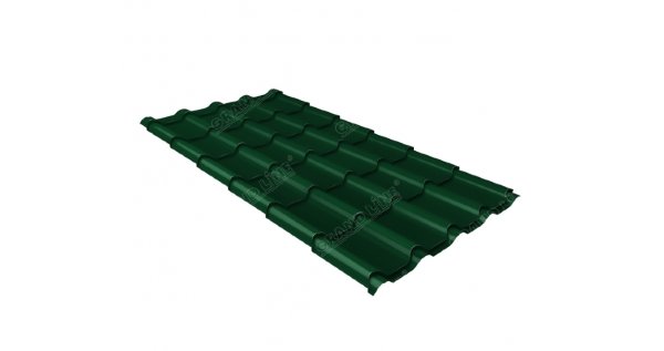 Металлочерепица камея 0,5 Satin RAL 6005 зеленый мох купить в Иркутске