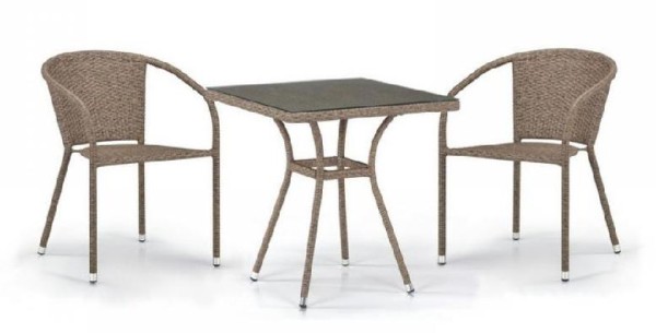 Комплект плетеной мебели AFINA из иск. ротанга T282BNT/Y137C-W56 Light Brown 2Pcs купить в Иркутске