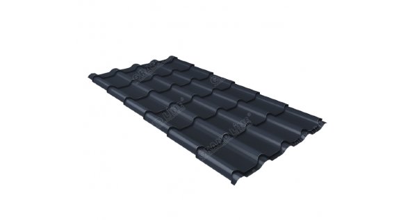 Металлочерепица камея 0,5 Satin RAL 7024 мокрый асфальт купить в Иркутске