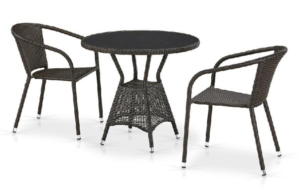 Комплект плетеной мебели AFINA из иск. ротанга T707ANS/Y137C-W53 Brown 2Pcs купить в Иркутске