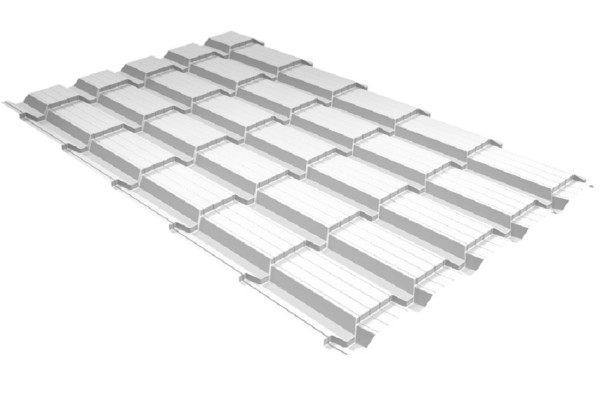 Металлочерепица GL квадро профи 0,5 Satin RAL 9003 сигнальный белый купить в Иркутске
