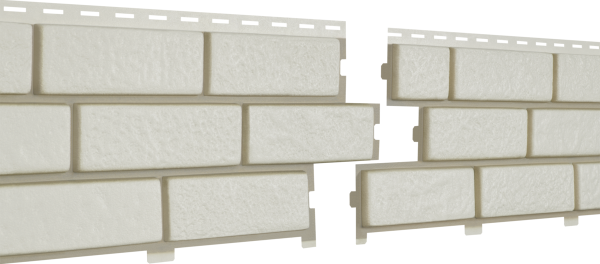 Фасадная панель Ю-Пласт Стоун Хаус Кирпич с декорированным швом Белый купить в Иркутске