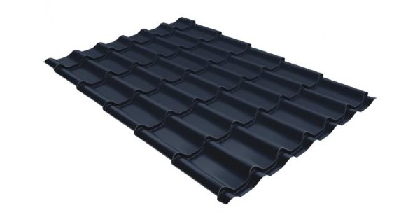 Металлочерепица классик 0,5 Satin RAL 7024 мокрый асфальт купить в Иркутске