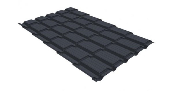 Металлочерепица GL квадро профи 0,5 GreenCoat Pural RR 23 темно-серый (RAL 7024) мокрый асфальт купить в Иркутске