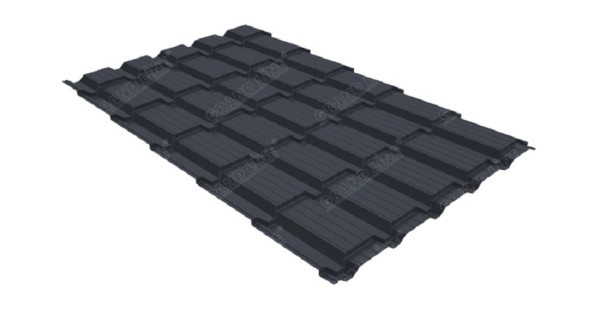 Металлочерепица GL квадро профи 0,5 Satin RAL 7024 мокрый асфальт купить в Иркутске