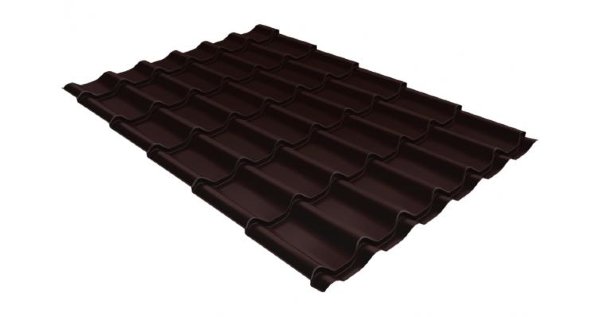 Металлочерепица классик GL 0,5 Velur20 RAL 8017 шоколад купить в Иркутске