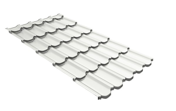 Металлочерепица квинта плюс с 3D резом 0,5 Satin RAL 9003 сигнальный белый купить в Иркутске