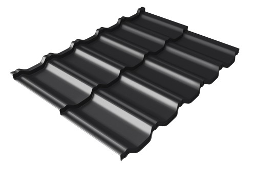 Металлочерепица модульная Квинта Uno Grand Line c 3D резом 0,5 Velur RAL 9005 черный купить в Иркутске