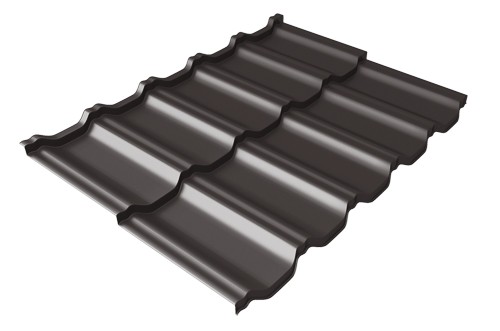 Металлочерепица модульная Квинта Uno Grand Line c 3D резом 0,5 Satin RR 32 темно-коричневый купить в Иркутске