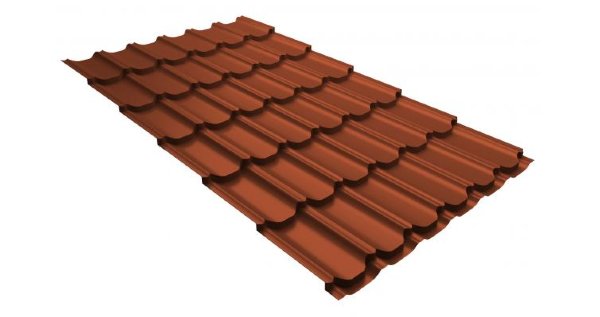 Металлочерепица квинта плюс 0,5 GreenCoat Pural RR 750 кирпично-красный (RAL 8004 терракота) купить в Иркутске